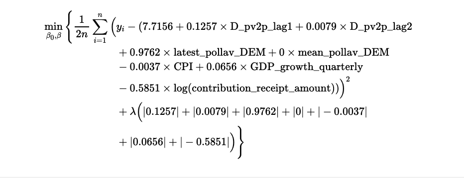 LASSO Regularization Objective Formula